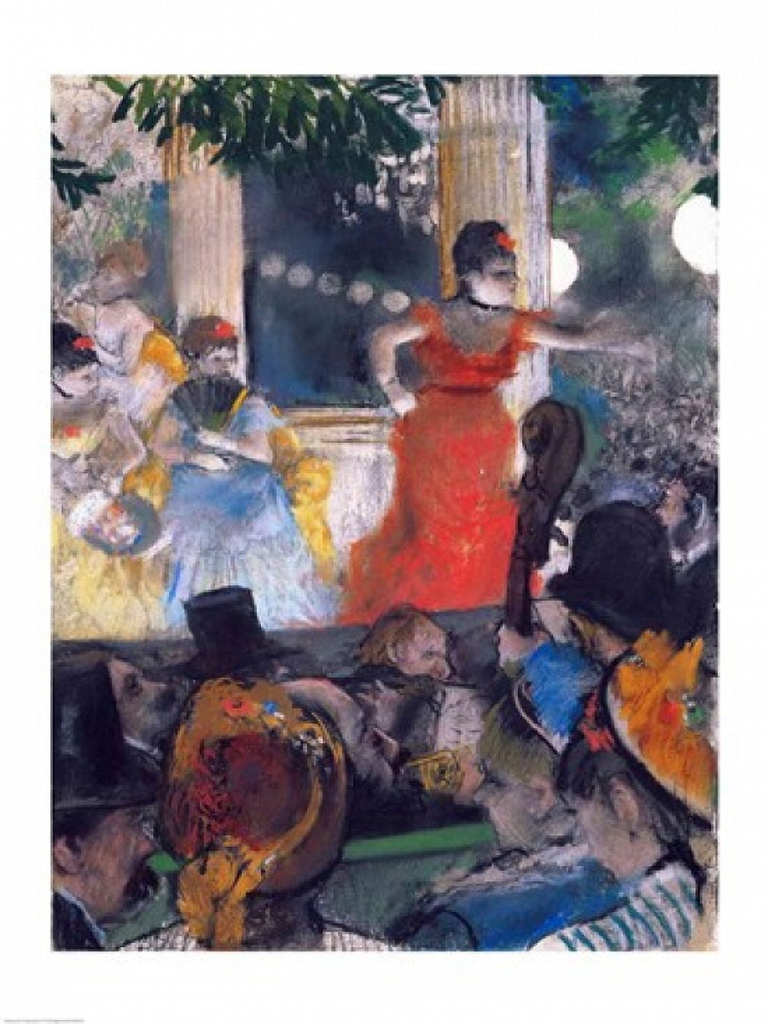 Cafe Concert at Les Ambassadeurs Canvas Art - Edgar Degas (18 x 24)