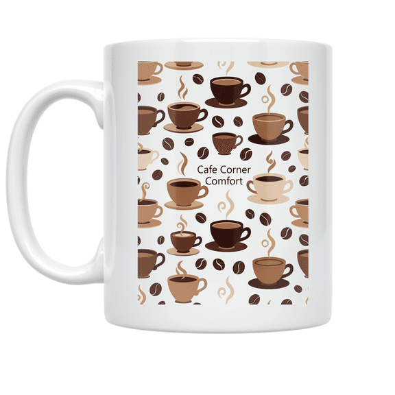 Cafe Corner Comfort - Home Barista - 11 oz Ceramic Coffee Mug