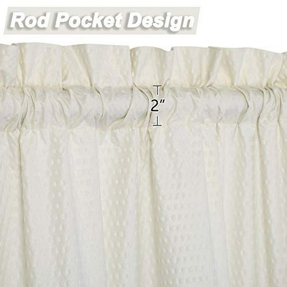 Cafe Curtains 24 Inch Length, Embossed Textured Soft Microfiber Kitchen Tier Curtains for Windows Short Bathroom Window Curtains