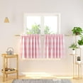 thumbnail image 1 of Cafe Curtains 24 inches Long Buffalo Plaid Kitchen Tiers 2 Panels Rod Pocket Gingham Check Short Small Half Window Curtains Bathroom Pink & White, 1 of 6