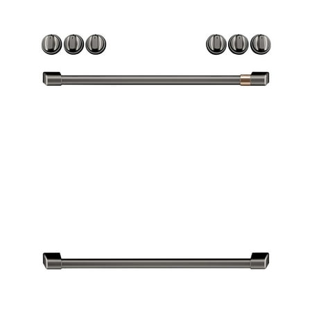 Front Control Electric Knobs and Handles for Café Electric Ranges - Brushed Black