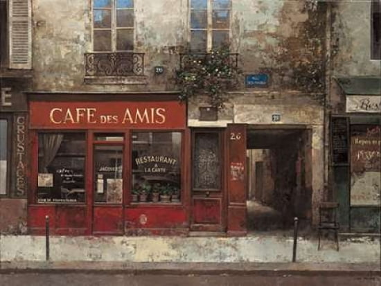 Cafe Des Amis Canvas Art - Chiu Tak Hak (22 x 28)