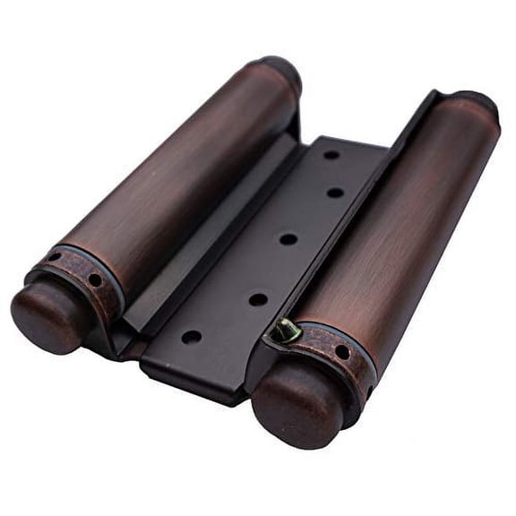 Cafe Door 5" Spring Hinge in Exclusive Oil Rubbed Bronze Finish, Double Acting Barrel Spring Hinge with Tension Adjustment for Saloon Western Bar Pub Swinging Cafe Doors