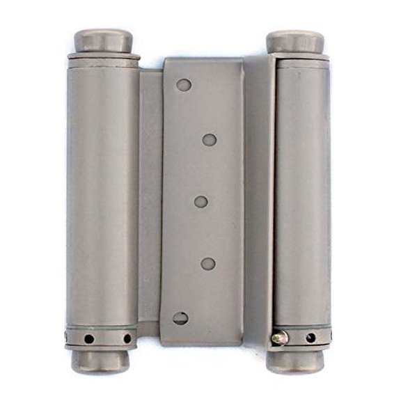 Cafe Door 5" Spring Hinge in Satin Nickel Double Acting Barrel Spring Hinge with Tension Adjustment for Saloon Western Bar Pub