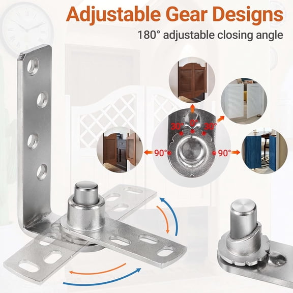 Cafe Door Hinges (Pack of 2) Silver Double Swinging Saloon Door Hinge, Self-Return Swinging Door Hinge 304 Stainless Steel Swinging Door Hardware for Cafe & Swinging/Bar Door, 50 Lbs Load Bearing$$