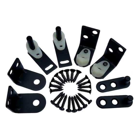 Cafe Door Hinges by , Double-Acting Premium Cafe Door Gravity-Pivot Hinge, Heavy Duty Set for Saloon Swinging Doors (Black)