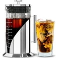 thumbnail image 1 of Cafe Du Chateau Cold Brew Coffee Maker, 34 Ounces, Iced Coffee Brewer, Air Tight Seal with Faster Steep Time, Ice Tea and Coffee Glass Pitcher, Stainless Steel Iced Coffee Maker Press, 1 of 9