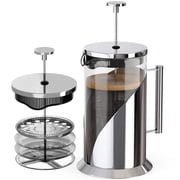 Cafe Du Chateau Stainless Steel French Press Coffee Maker, 34 oz Manual Coffee &Tea Brewer