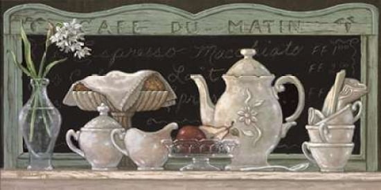 Cafe Du Matin Canvas Art - Janet Kruskamp (10 x 20)