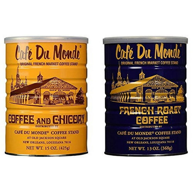 Cafe Du Monde Coffee and Chickory and French Roast Bundle. New Orleans