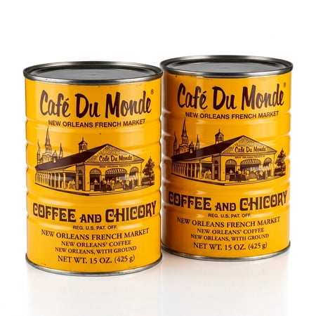 Cafe Du Monde French Roast Coffee and Chicory, Dark Roast Ground Coffee, 15 Oz, 2 Pack