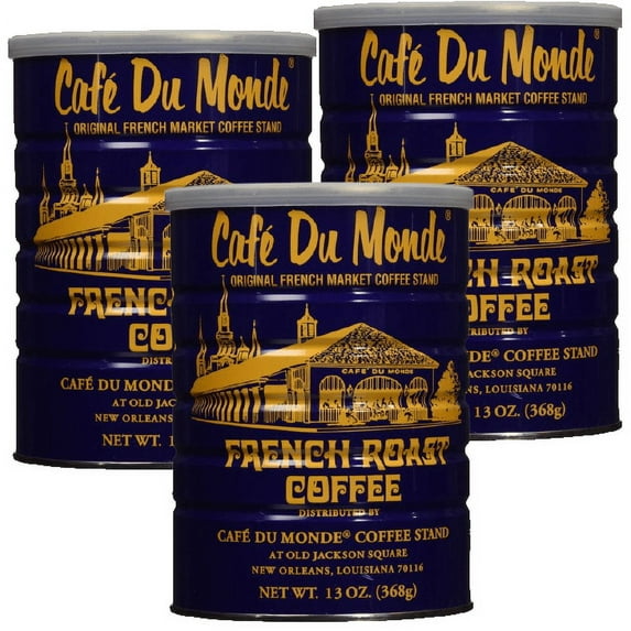 Cafe Du Monde French Roast Dark Coffee 13 Ounce Pack of 3