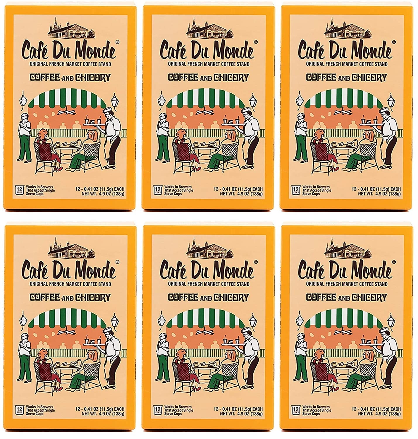 Cafe Du Monde dark roast Pods Coffee and Chicory Single Serve Cups (72 Count)