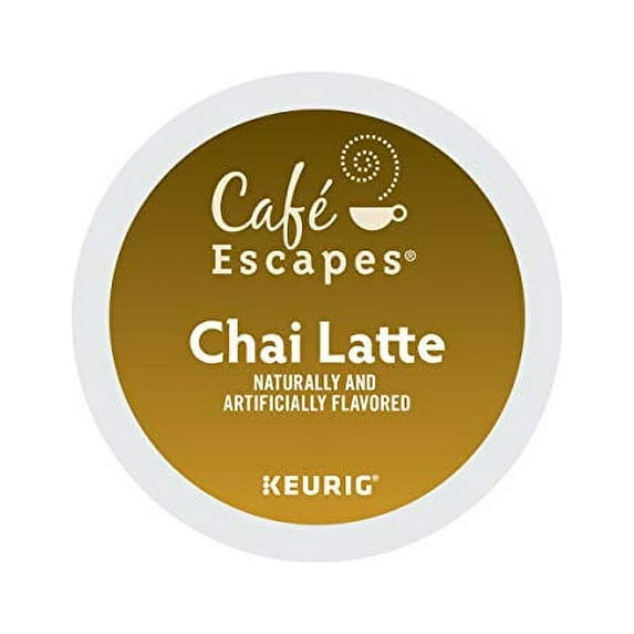 Cafe Escapes, Chai Latte Tea Beverage, Single-Serve Keurig K-Cup Pods, 120 Count (5 Boxes of 24 Pods)