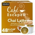 Cafe Escapes, Chai Latte Tea Beverage, SingleServe Keurig KCup Pods