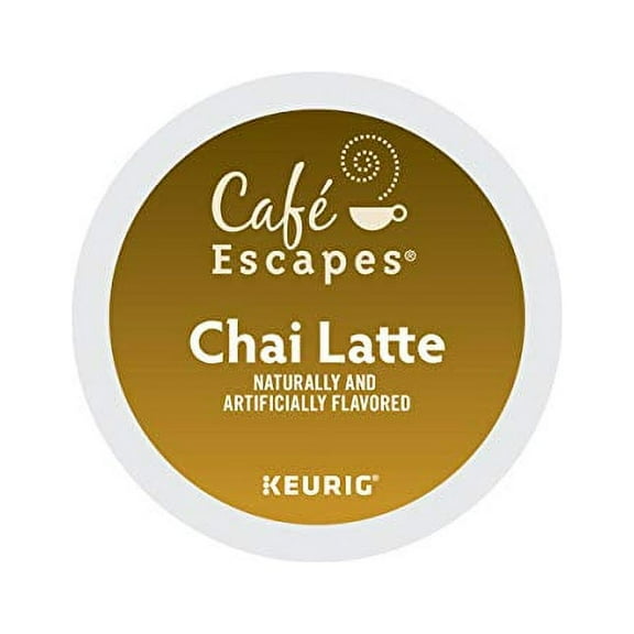 Cafe Escapes, Chai Latte Tea Beverage, Single-Serve Keurig K-Cup Pods, 96 Count (4 Boxes of 24 Pods)