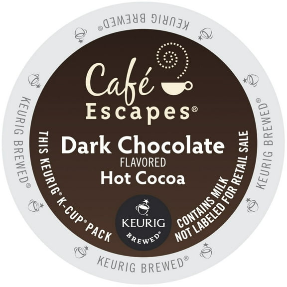Cafe Escapes Dark Chocolate Hot Cocoa, K-Cup Portion Pack for Keurig Brewers, 96 Count