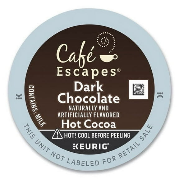 "Cafe Escapes Dark Chocolate Hot Cocoa K-Cups, 24/box | Bundle of 2 Boxes"