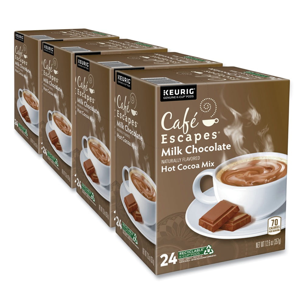 Cafe Escapes 5000330122 Dark Chocolate Hot Cocoa K-Cups (24/Box,
