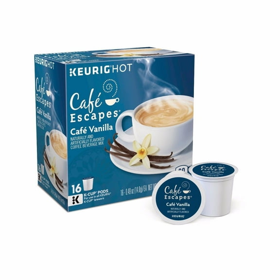 Cafe Escapes K Cups, Vanilla, 48 Count