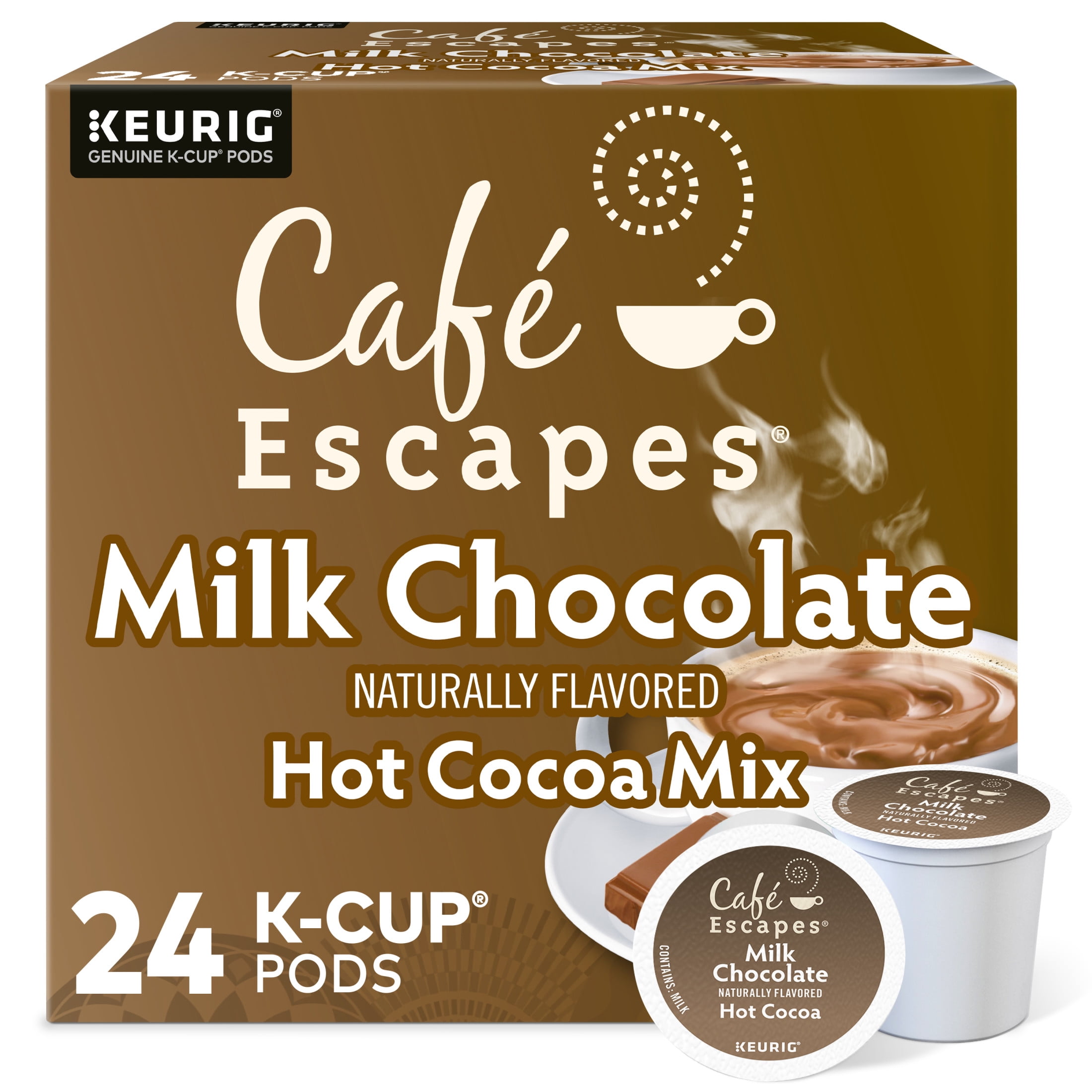 Cafe Escapes Milk Chocolate Hot Cocoa K-Cups, 24/Box Cafe Escapes Milk Chocolate Hot Cocoa K-Cups, 24/Box