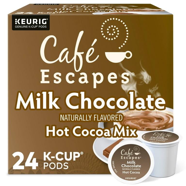 Cafe Escapes Milk Chocolate Hot Cocoa K Cup Pods 24 Count