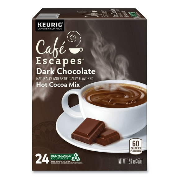 Cafe Escapes Milk Chocolate Hot Cocoa K-Cups, 24/box