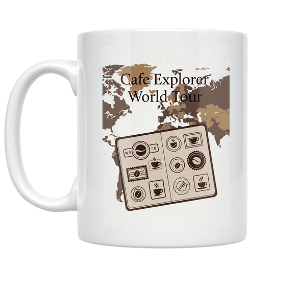 Cafe Explorer World Tour - Coffee Enthusiast - 11 oz Ceramic Coffee Mug
