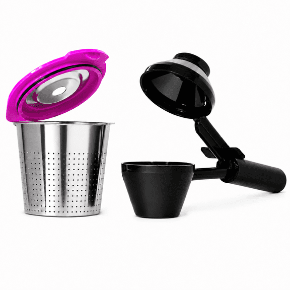 Cafe Flow Stainless Steel Reusable Coffee Pod by Perfect Pod + EZ-Scoop Measuring Coffee Scooper
