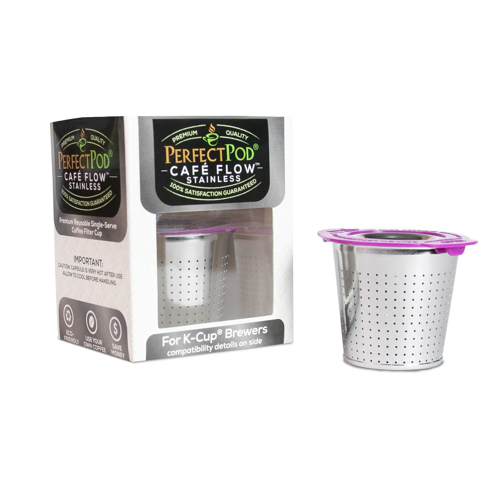 Cafe Flow Stainless Steel Reusable Coffee Filter Pod