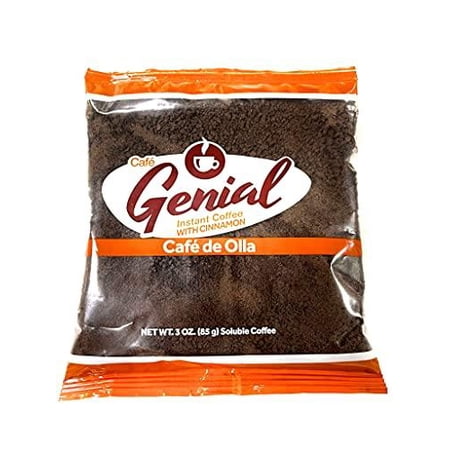 Cafe Genial Instant Coffee with Cinnamon, Cafe de Olla instant Coffee, Soluble Coffee