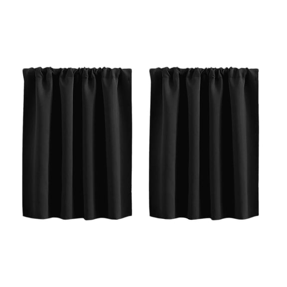 Cafe Half Window Tier Curtain - 18.11" Length, Rod Pocket Kitchen Curtain, Blackout Curtain for Small Window, 51.96" Wide x 18.11" Long
