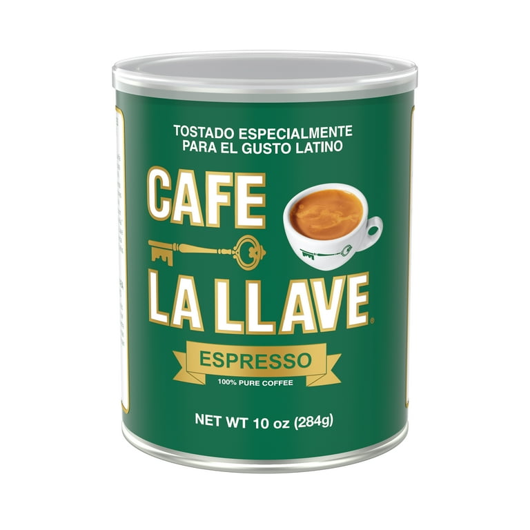 Cafe La Llave Dark Roast Ground Espresso Coffee, 10 oz Can - Rich
