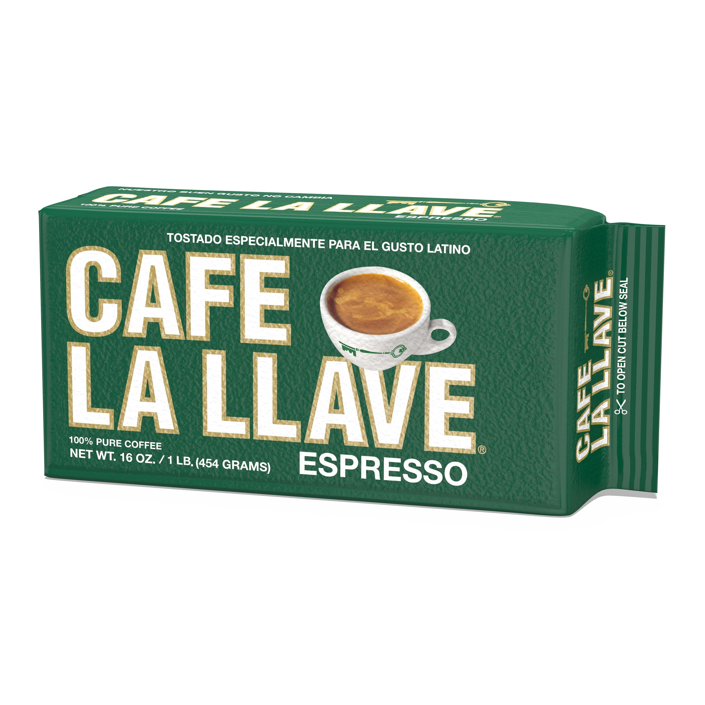 Cafe La Llave Dark Roast Ground Espresso Coffee Brick - Cuban-Style Blend for Moka Pot, Espresso or Drip