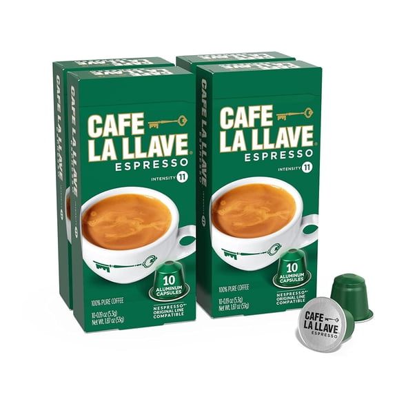 Caf La Llave Espresso Aluminum Capsules, Dark Roast, 40ct