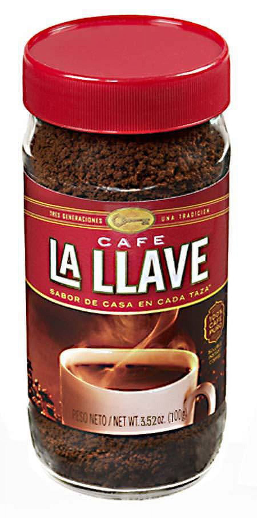 Cafe La Llave Instant Coffee, Dark Roast, Fine Ground Coffee, 200 gram