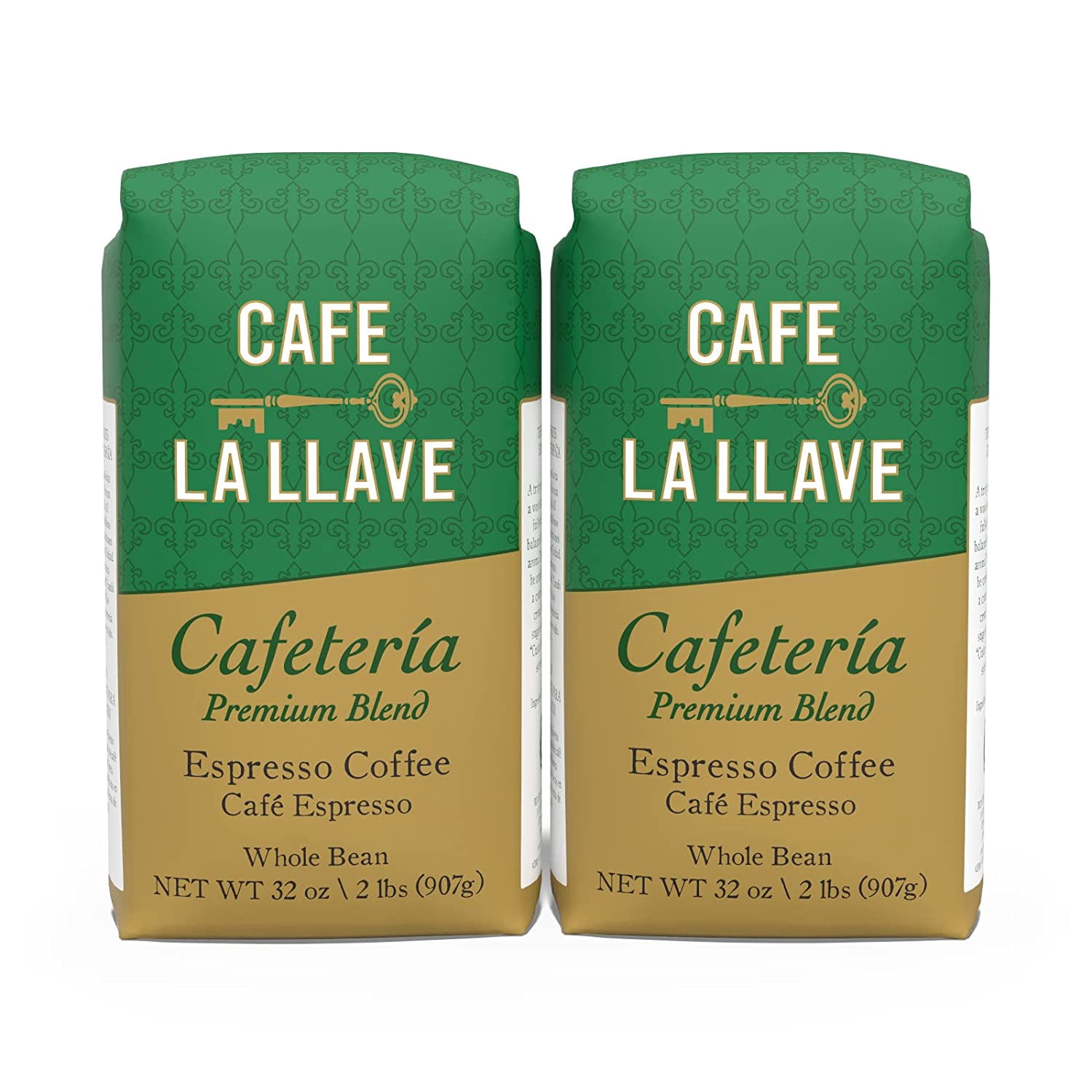 Caf La Llave Cafe La Llave Whole Bean Espresso Coffee, Dark Roast, 32 OZ
