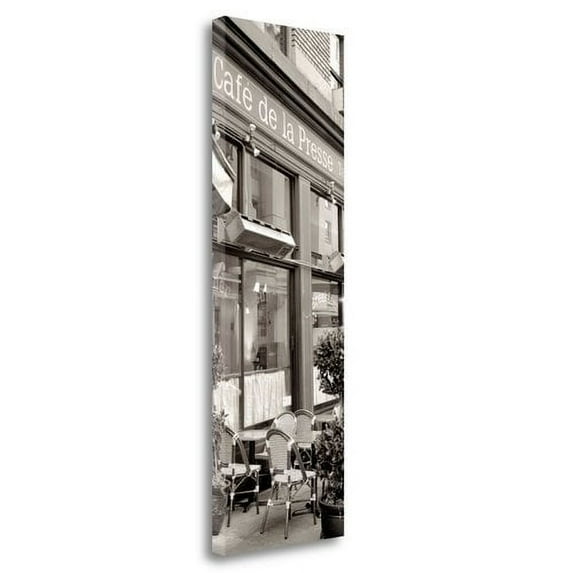 Cafe La Presse Pano - 1 By Alan Blaustein, 13" x 39" Fine Art Giclee Print on Gallery Wrap Canvas, Ready to Hang