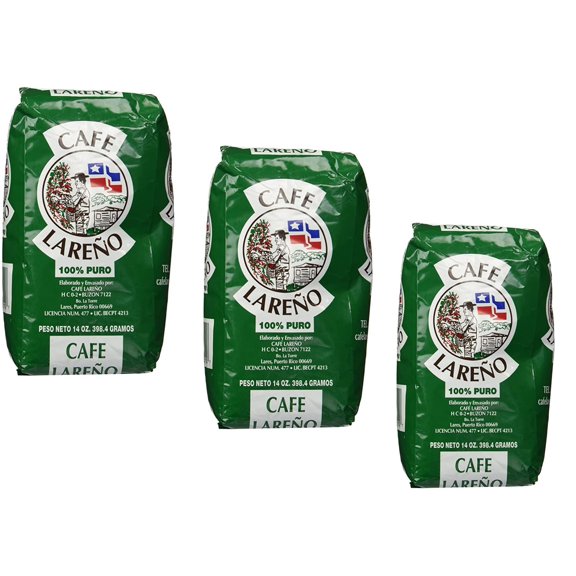 Cafe Lareo Ground Coffee Puerto Rican Coffee 3 Bags of 14oz. Each