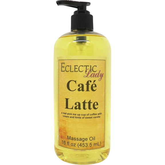 Cafe Latte Massage Oil by Eclectic Lady, 16 oz, Sweet Almond Oil and Jojoba Oil