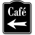 thumbnail image 1 of Cafe Left Arrow BLACK Aluminum Composite Sign, 8.5"x10", 1 of 4