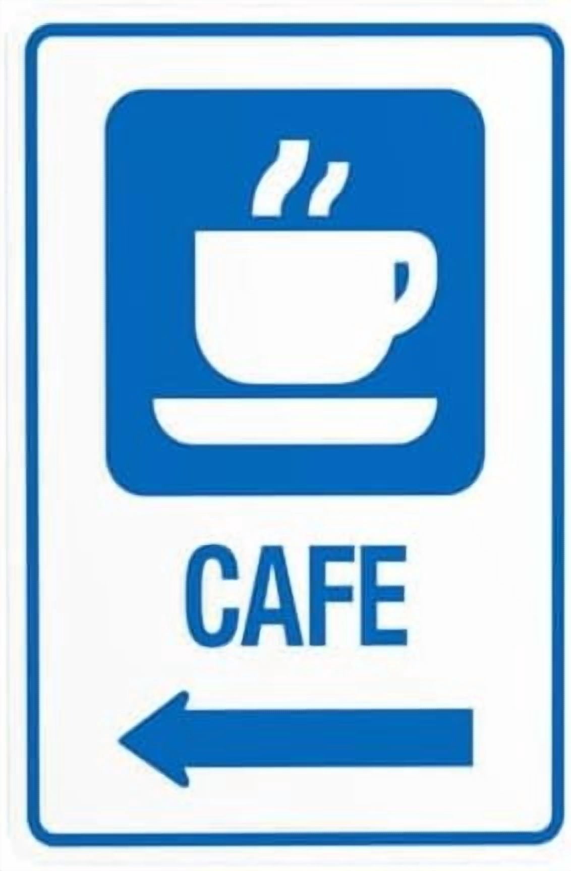 Cafe Risque Sign Cafe With Left arrow Hospital Warning Sign, Room Security Metal Signs ...