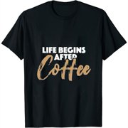 Cafe Lover Fanatic Barista - Life Begins After Coffee Womens T-Shirt Black S