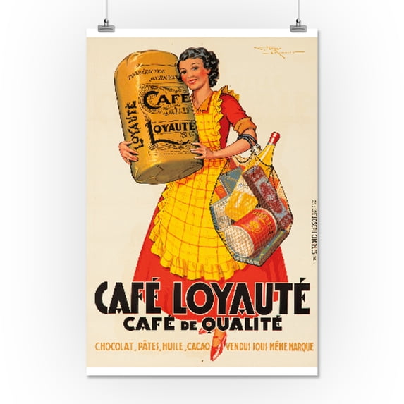 Cafe Loyaute Vintage Poster (artist: Le Monnier) France c. 1937 (16x24 Giclee Gallery Print, Wall Decor Travel Poster)