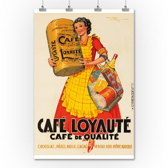 Cafe Loyaute Vintage Poster (artist: Le Monnier) France c. 1937 (36x54 Giclee Gallery Print, Wall Decor Travel Poster)
