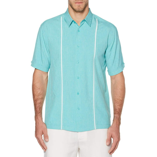 Cafe Luna Big men's short sleeve panel woven shirt - Walmart.com