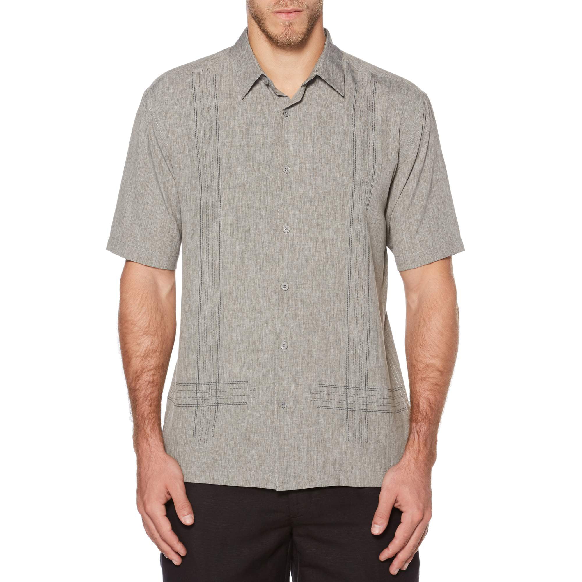 Cafe Luna Big men's short sleeve panel woven shirt - Walmart.com