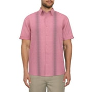 Men’s Crosshatch Gradient Print Panel Short Sleeve Shirt, up to Size 5XL