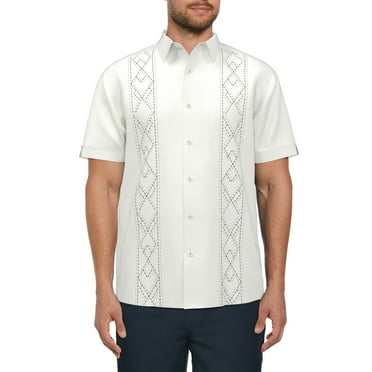 Cafe Luna Men's Geo Print Short Sleeve Shirt, up to Size 5XL