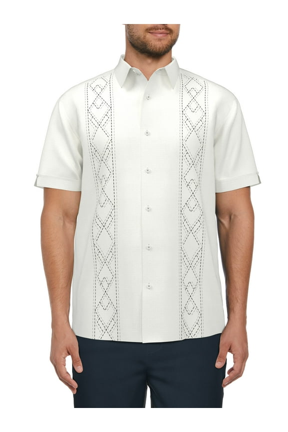 Men's Geo Print Short Sleeve Shirt, up to Size 5XL